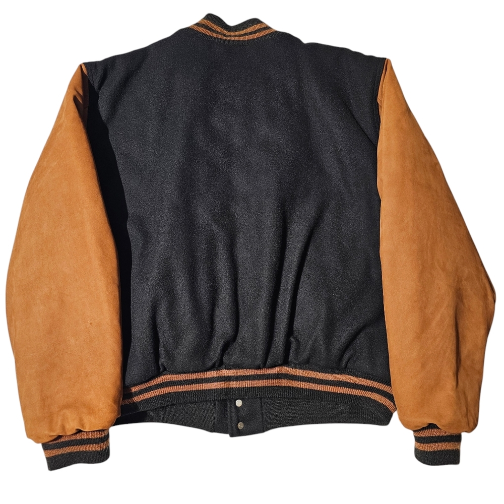 Rennoc Classic Dr. Pepper NFL Wool / Suede Bomber Jacket Mens XL Quilted Liner - Picture 5 of 14